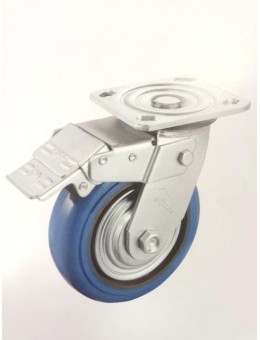 Колесо большегрузное полиуретановое поворотное с тормозом C550H\EKU6200B (диаметр 160 мм)
